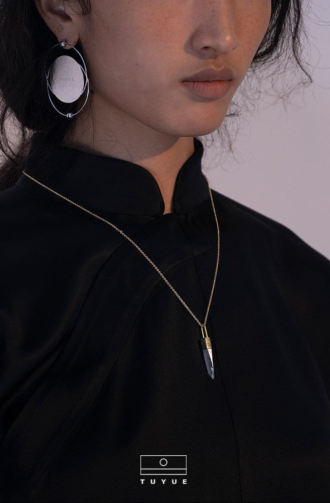 TUYUE brass gold-plated pioneer jewelry metal structure pendant - BRAHAM.