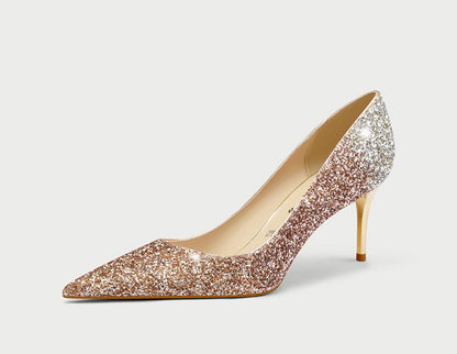 pjjuu crystal new french stiletto wedding shoes -  STAN