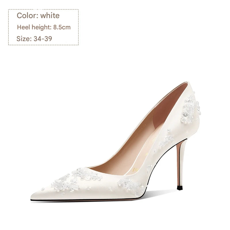 PJJUU champagne pointed toe high heels - PLADE.