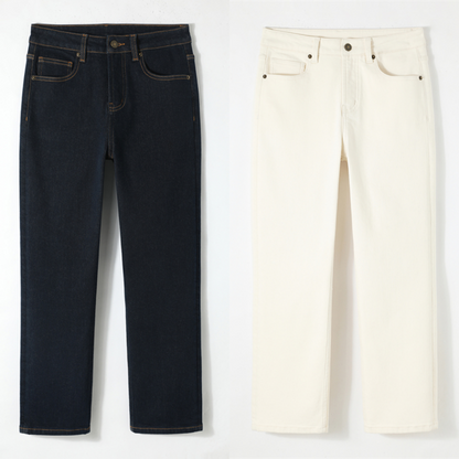 PIAOIN Cashmere Waxy Velvet Thickened Women's Jeans Versatile Slim Pants-CENA