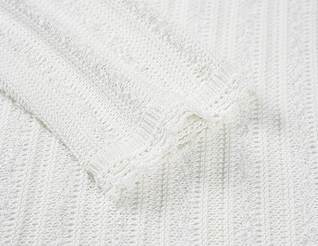 COMME MOI women's cut-out raw edge pullover knit top- VALENTINA.