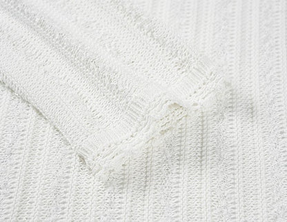 COMME MOI women's cut-out raw edge pullover knit top- VALENTINA.