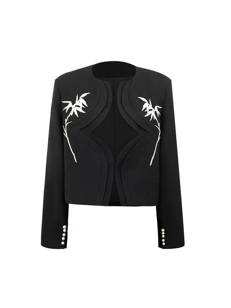 HECO spring embroidery acetate hemp short jacket women - gift.