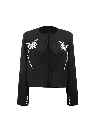 HECO spring embroidery acetate hemp short jacket women - gift.