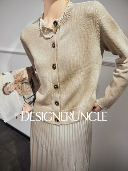 DGU "Twilight" khaki knitted sweate women's fur versatile slimming top - Carla.