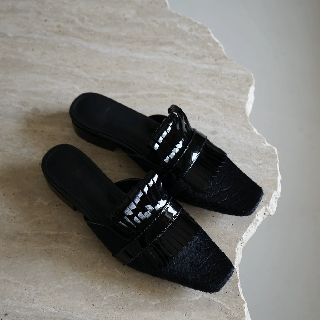 B-FEI niche French semi-slippers toe mules-JISUNG.