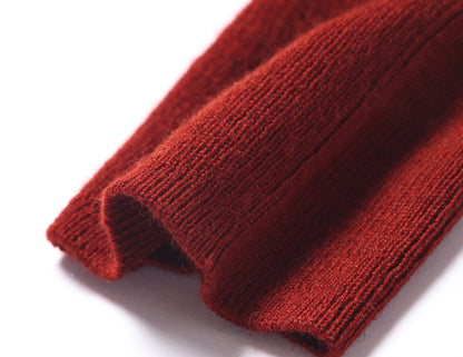 WANGXO | Diamond Chain Trim U-Neck Knitted Long Sleeve Top-EIRA.