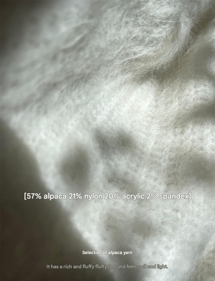 LE VENT&TES AILES high-luxury furry sequin-embroidered alpaca spring sweater-LILY