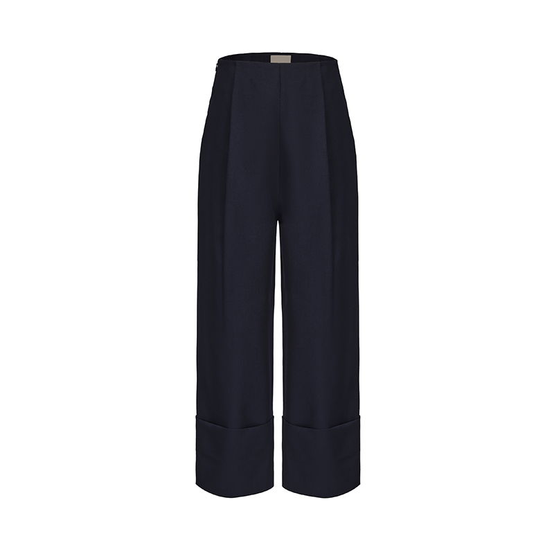 ATELIER MISS LU Spring/Summer Folded Leg Design Straight Cropped Pants - LEWIS.