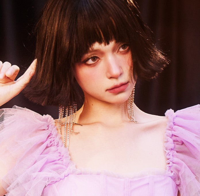 DOLLY Luxury Large Diamond Stylish Tassel Earring-JENNIE