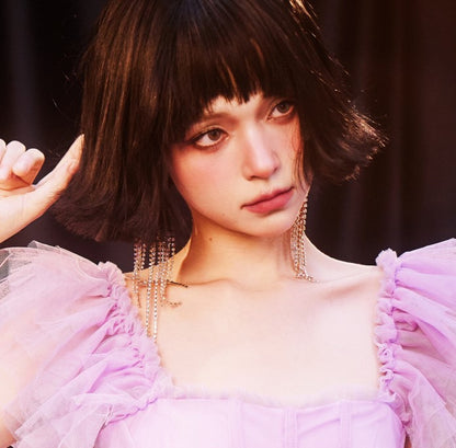 DOLLY Luxury Large Diamond Stylish Tassel Earring-JENNIE