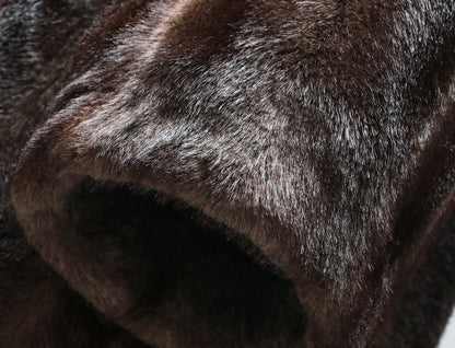 WANGXO | Grade Paz Strip Mink Fur Coat - LAYA.