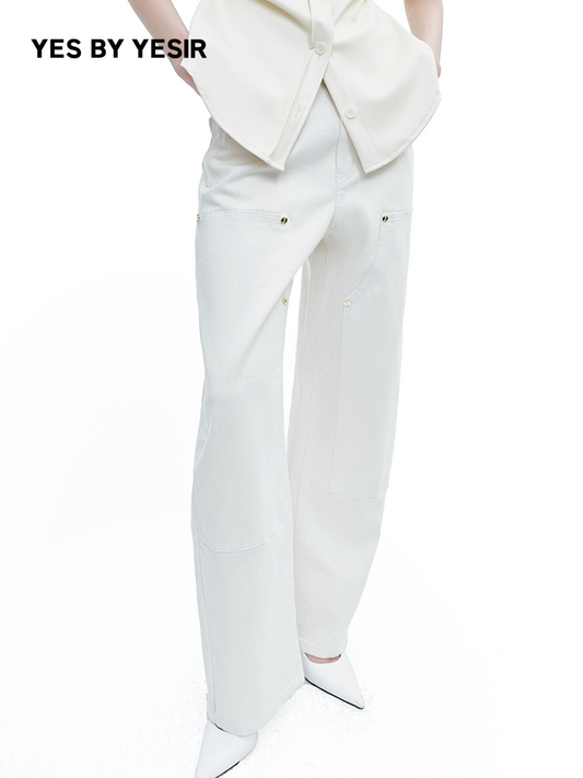 YES BY YESIR | Scimitar-Inspired Casual Silhouette Jeans -RAVENNA.