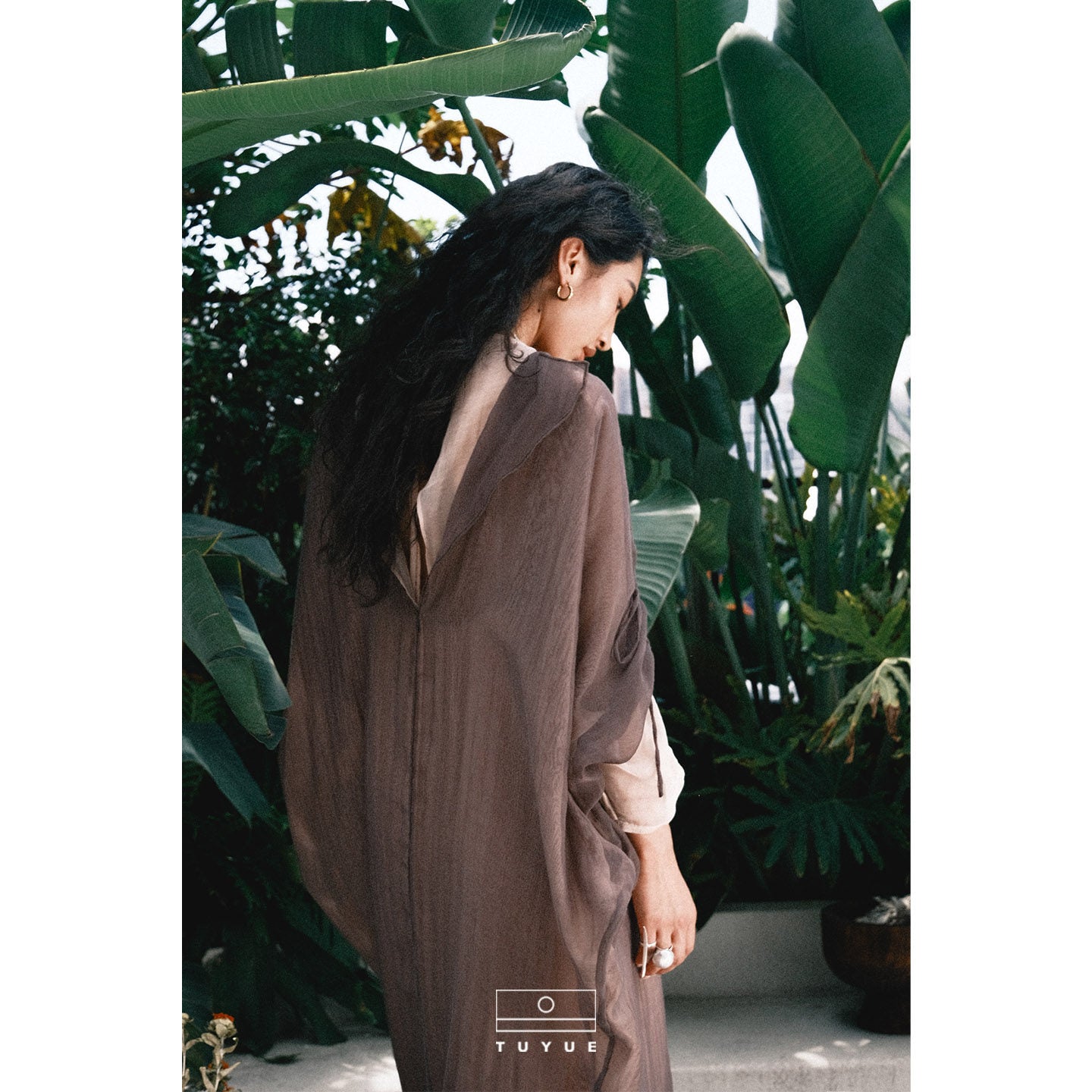TUYUE light and thin backless double-layer gauze cover Loose robe dress - MAXINE.