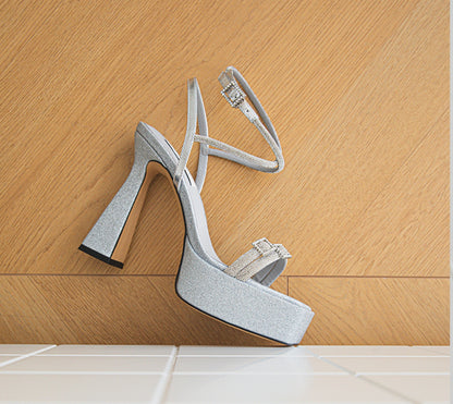 SHOESZOOO straight buckle platform sandal pump heels - LUKE.
