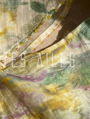 LE VENT&TES AILES Artistic 100% Silk  floral Printed Dress - NINA