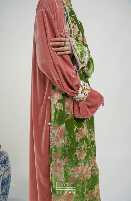 TUYUE Silk Velvet Carving Chinese Robe Dress- RICK