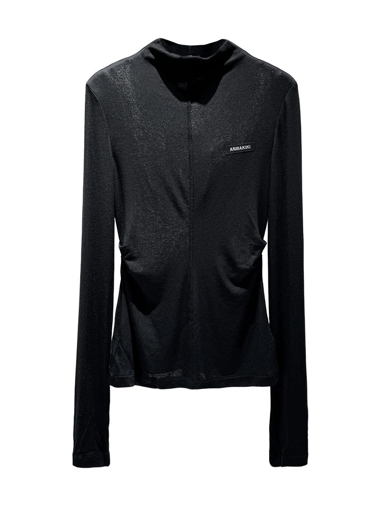 ANNAKIKI three-dimensional fashion personality cutout pleated top-RYUSEI