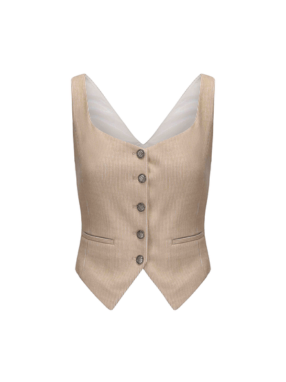 ATELIER MISS LU French wool corduroy waisted vest - STEVE.