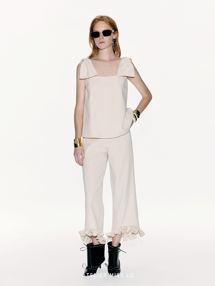 ATELIER MISS LU Styling Bow Design A-Line Top - NERVE.