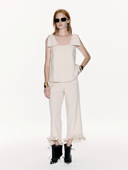 ATELIER MISS LU Styling Bow Design A-Line Top - NERVE.