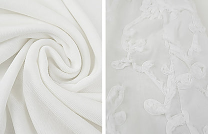 HECO High-grade disc flower stitching short sleeve white lace sleeve top - GLORY.