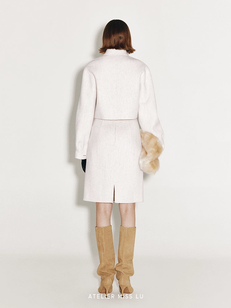 ATELIER MISS LU Vintage Cut-out Sheep Wool Double-faced Tweed Jacket - MARIA