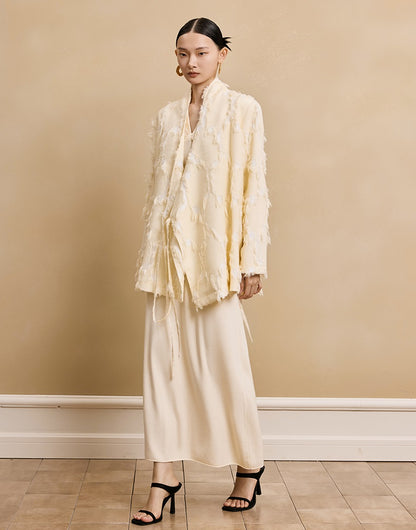 HECO soft waxy wool knitted high-elastic A-line red black creamy White SKIRT spring - THAT.