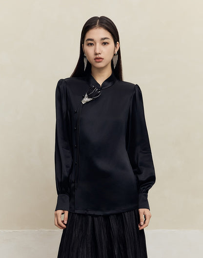 HECO Three-dimensional Handmade Stand-Up Collar Shirt Top Woman - all.