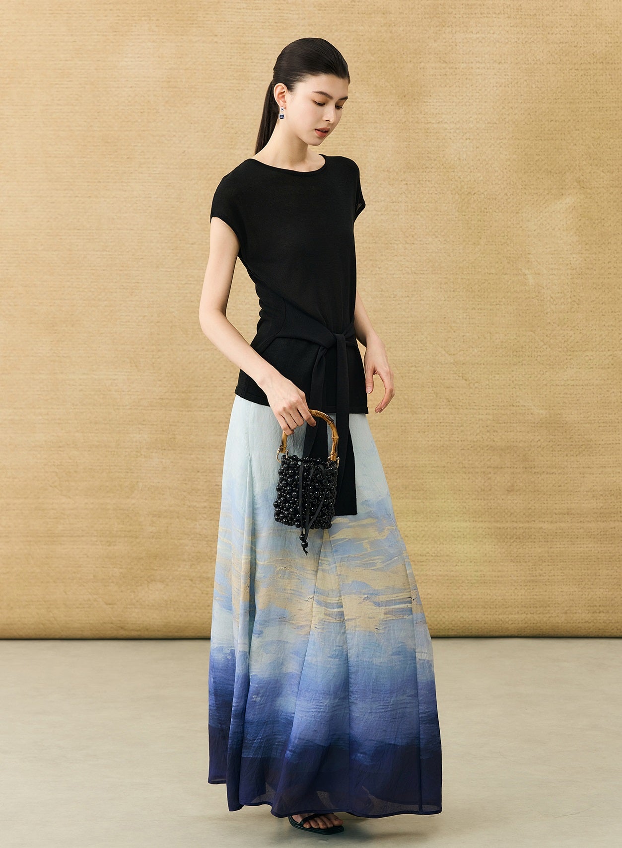 HECO Chinese Atmosphere Summer Drape Elegant Straight Skirt - MUSC.