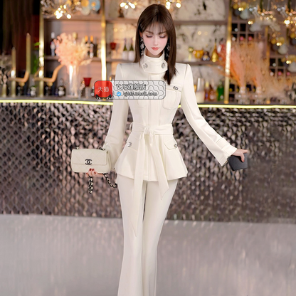 VJE Top Flared Pants Two-Piece Thickened Set- ARA.