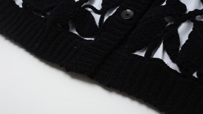 ZHUCHONGYUN  contrasting cut-out knit top--YOSHIDA.