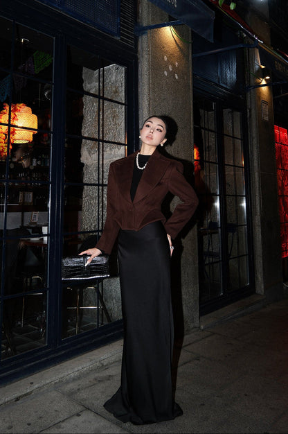 MEI SANGUAN Cropped Cashmere Wool Jacket - BETTY