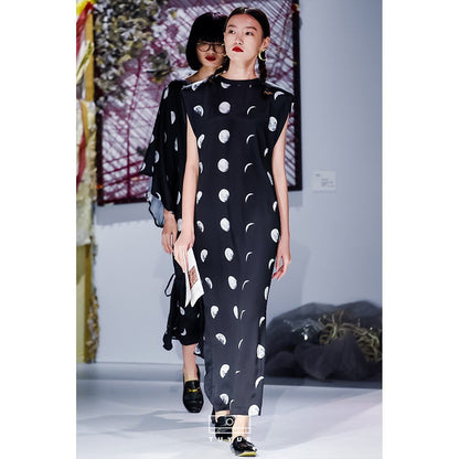 TUYUE black moon print resort dress- PRIYA