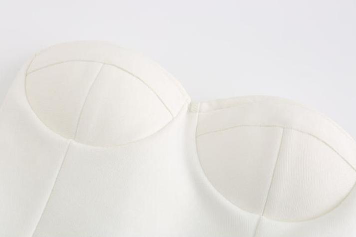 DOLLY Luxury White Simple Off Shoulder Tube Top Slim Fit Hip Hug Banquet Dress-BORA