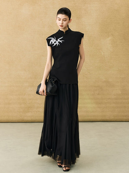 HECO Chinese Bamboo Leaf Print Short Sleeve T-Shirt - CHASE.