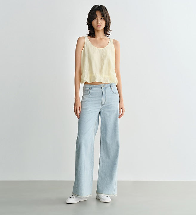 COMME MOI  summer women's gentle and elegant bubble vest shirt - NATE.