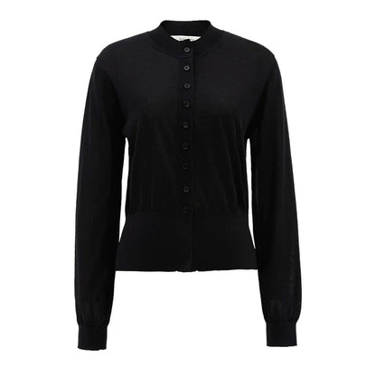 ZHUCHONGYUN black crew neck long sleeve thin knit top-RYOUKO.