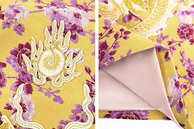 HECO Chinese Retro Style Embroidery Golden Dragon Stand-up Collar Vest Top  - QANT.