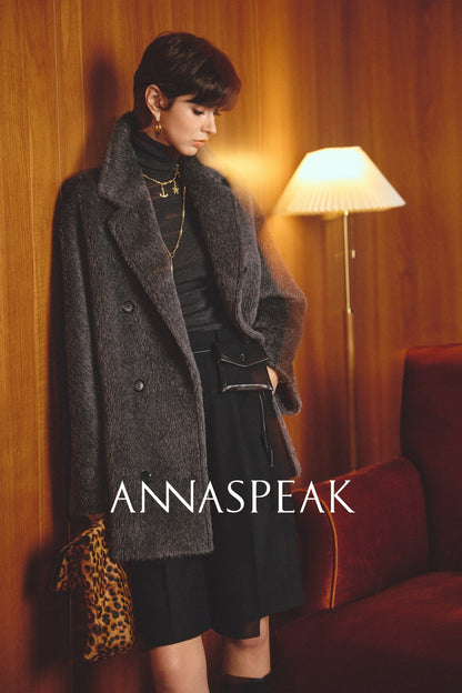 ANNASPEAK   Wool MINI Waist Bag Straight Leg Pants -COLE.
