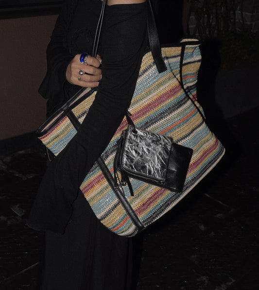 IUBALLET Chic Large Capacity Woven Tote Bag  - HOSEA.