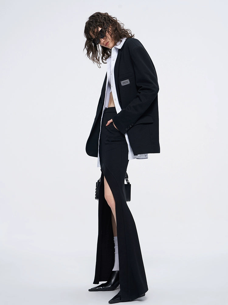 ANNAKIKI two-color patch loose silhouette blazer woman-HANWEN