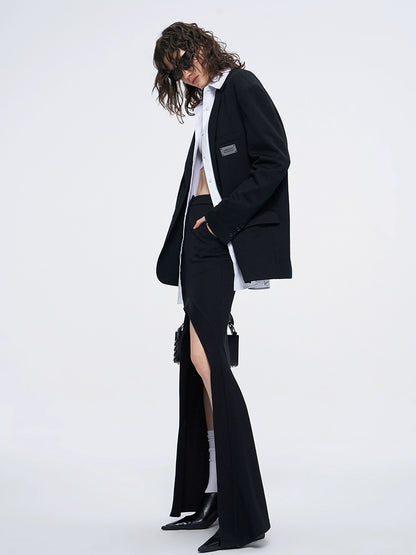 ANNAKIKI two-color patch loose silhouette blazer woman-HANWEN