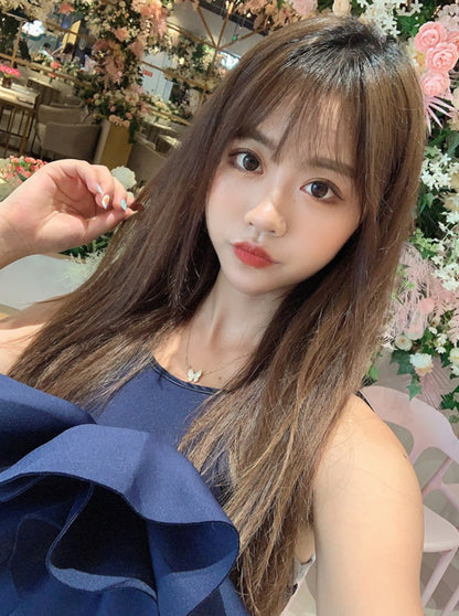 DOLLY Elegant French Style Sleeveless Ruffle Collar Slim Fit Midi Cocktail Dress-BANNIE