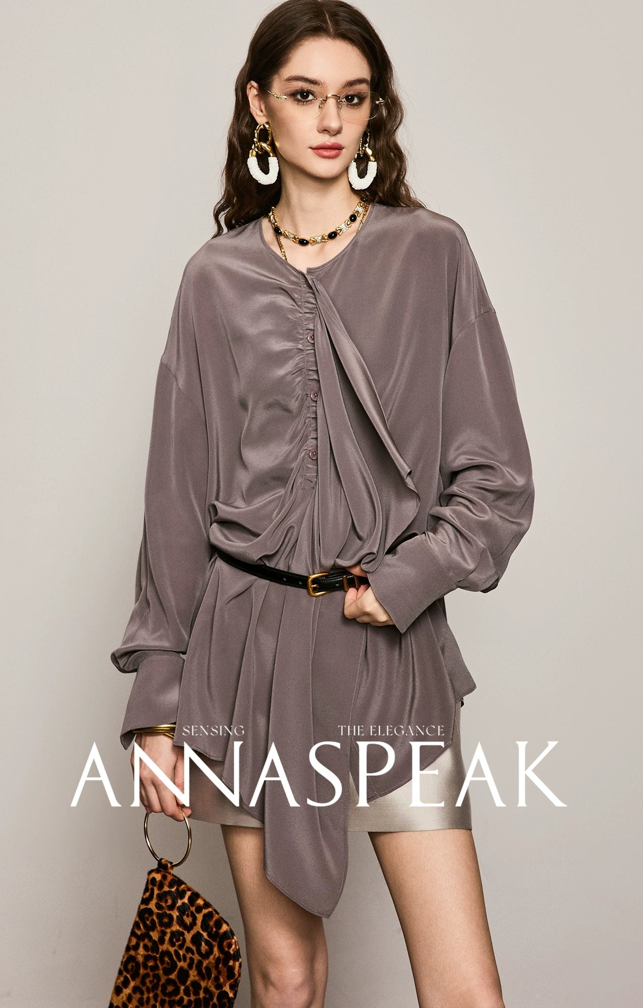 ANNASPEAK  ruffled  silk shirt-MAZO.