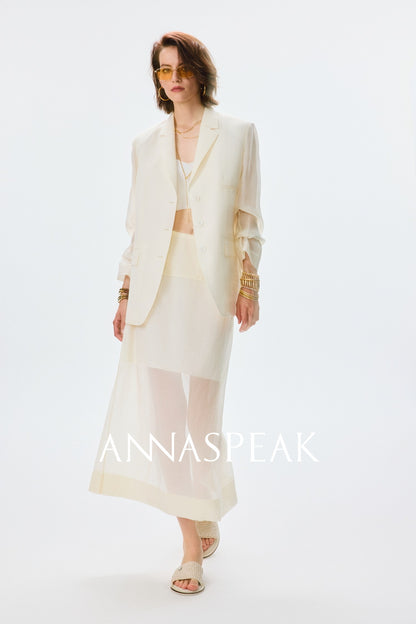 ANNASPEAK  mulberry silk cool silk haute couture upright suit vest set-ANCHOR.