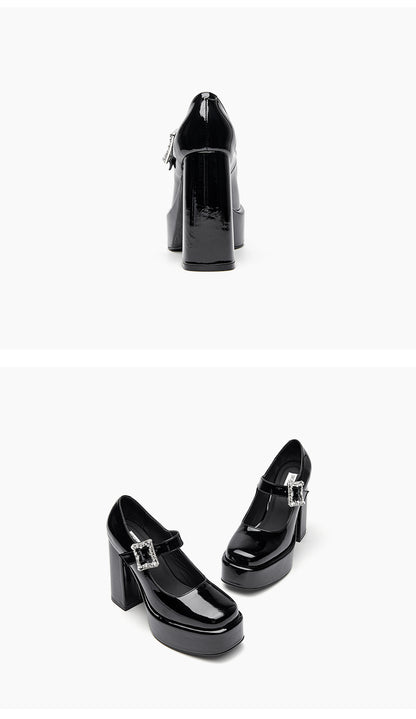SHOESZOOO Platform High Block Heels - LENGTHIE.