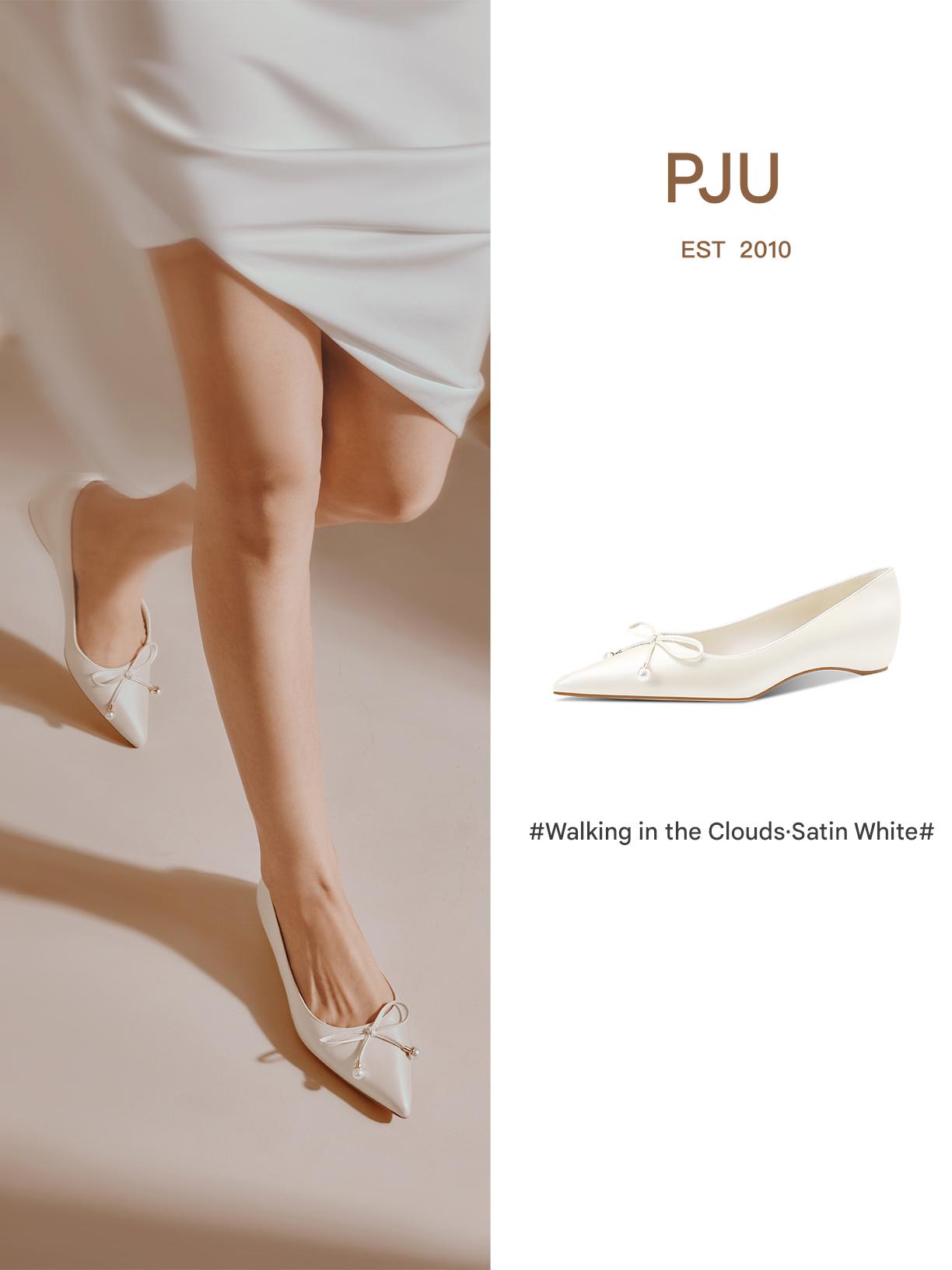 PJJUU pointed toe flat French pumps - SPIRAL.