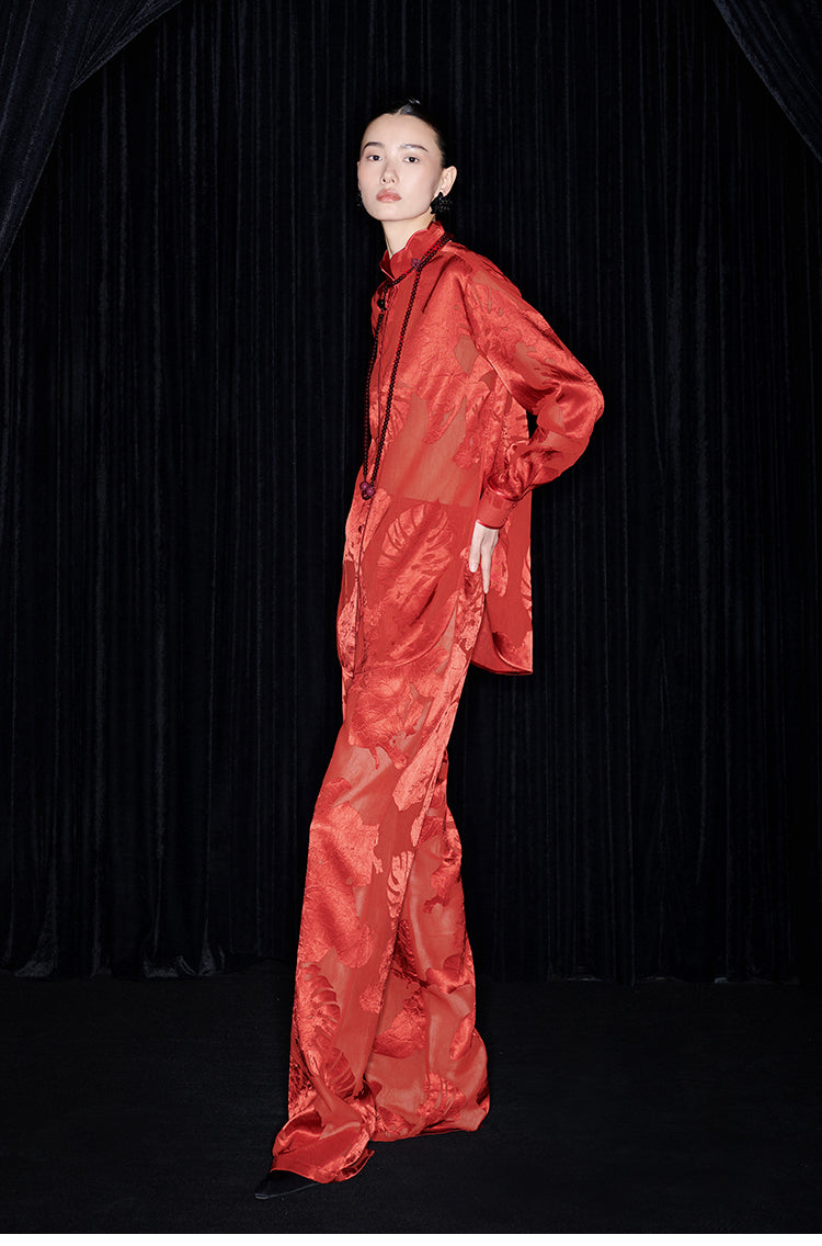 M essential Mackay designer Flower Pot Neck Straight pant top suit - bear.