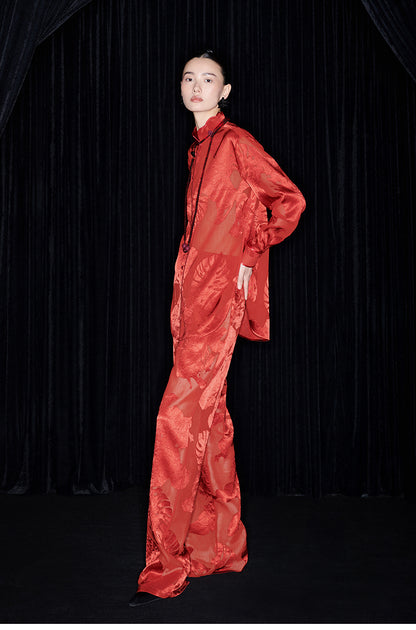 M essential Mackay designer Flower Pot Neck Straight pant top suit - bear.